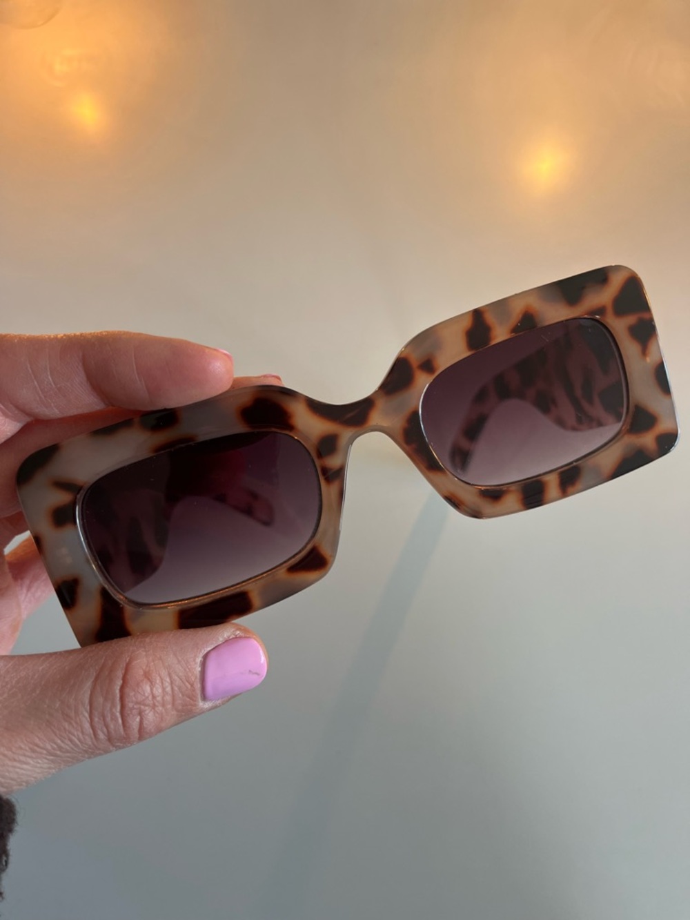 Tortoiseshell Rectangular Women’s Sunglasses - Brown Gradient Lenses